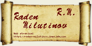 Raden Milutinov vizit kartica